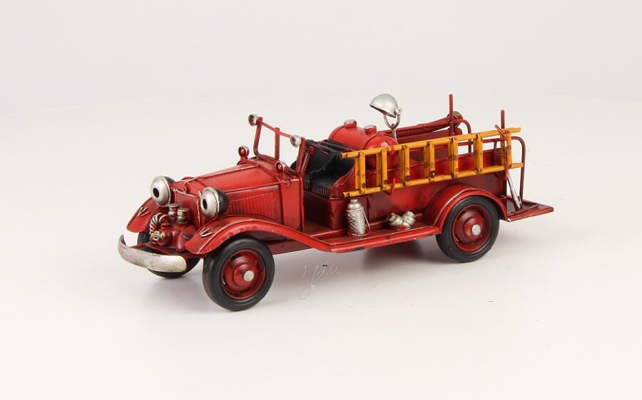 Miniatuurmodel tin oude Brandweerwagen | DecoImport