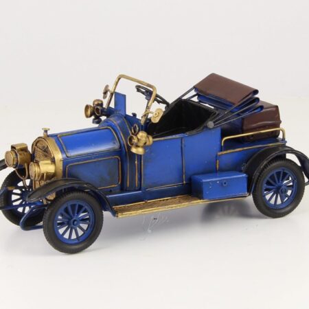 Miniatuurmodel tinnen blauwe Oldtimer | DecoImport