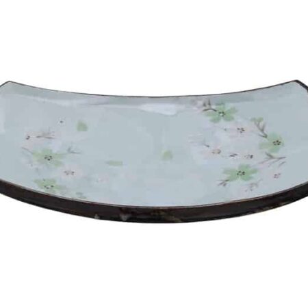 Mintgroen Bord - Green Cosmos - Decoratief Bloemenmotief - 18.5 x 12.5cm | Tokyo Design Studio