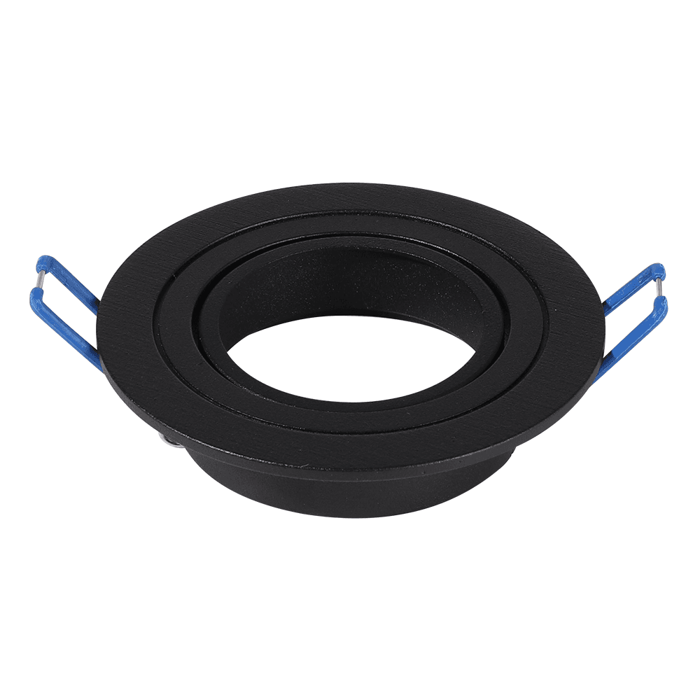 Miro - LED Inbouwspot - Kantelbaar armatuur - Diameter 93mm - GU10 Fitting incl. lamphouder - Rond - IP20 - Zwart | HOFTRONIC