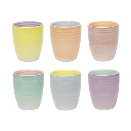 Mok 2-tone pastel zonder oor 180ml 6st | Merkloos