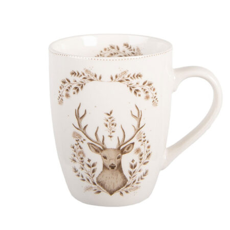 Mok Beige Bruin Hert 350ml | Clayre&Eef