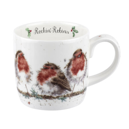 Mok Christmas Rockin Robins | Wrendale design