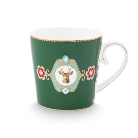 Mok L Love Birds Medallion Deer Dark Green | PiP Studio