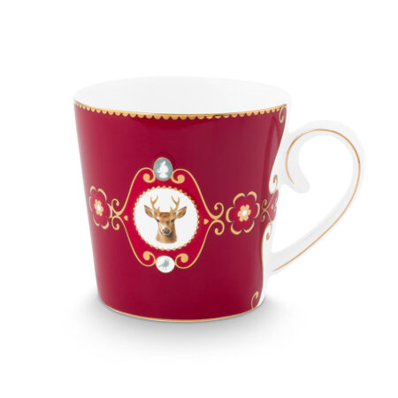Mok L Love Brids Medallion Deer Dark Red | PiP Studio