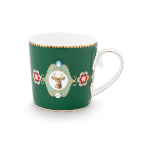 Mok S Love Birds Medallion Deer Dark Green | PiP Studio