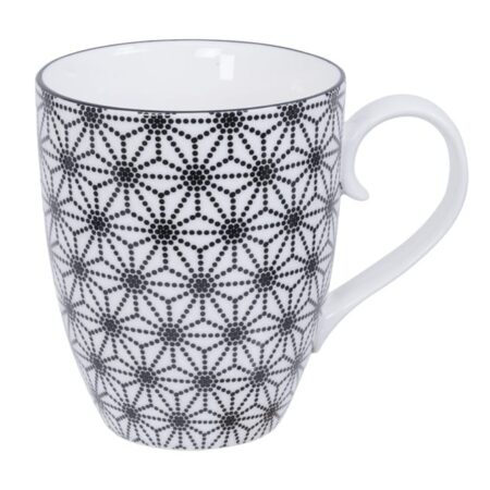 Mok met Sterrenpatroon - Tokyo Design Studio - Nippon Black - 380ml 8.5x10.2cm | Tokyo Design Studio