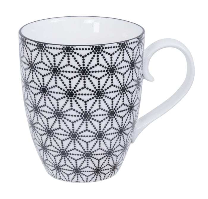 Mok met Sterrenpatroon - Tokyo Design Studio - Nippon Black - 380ml 8.5x10.2cm | Tokyo Design Studio