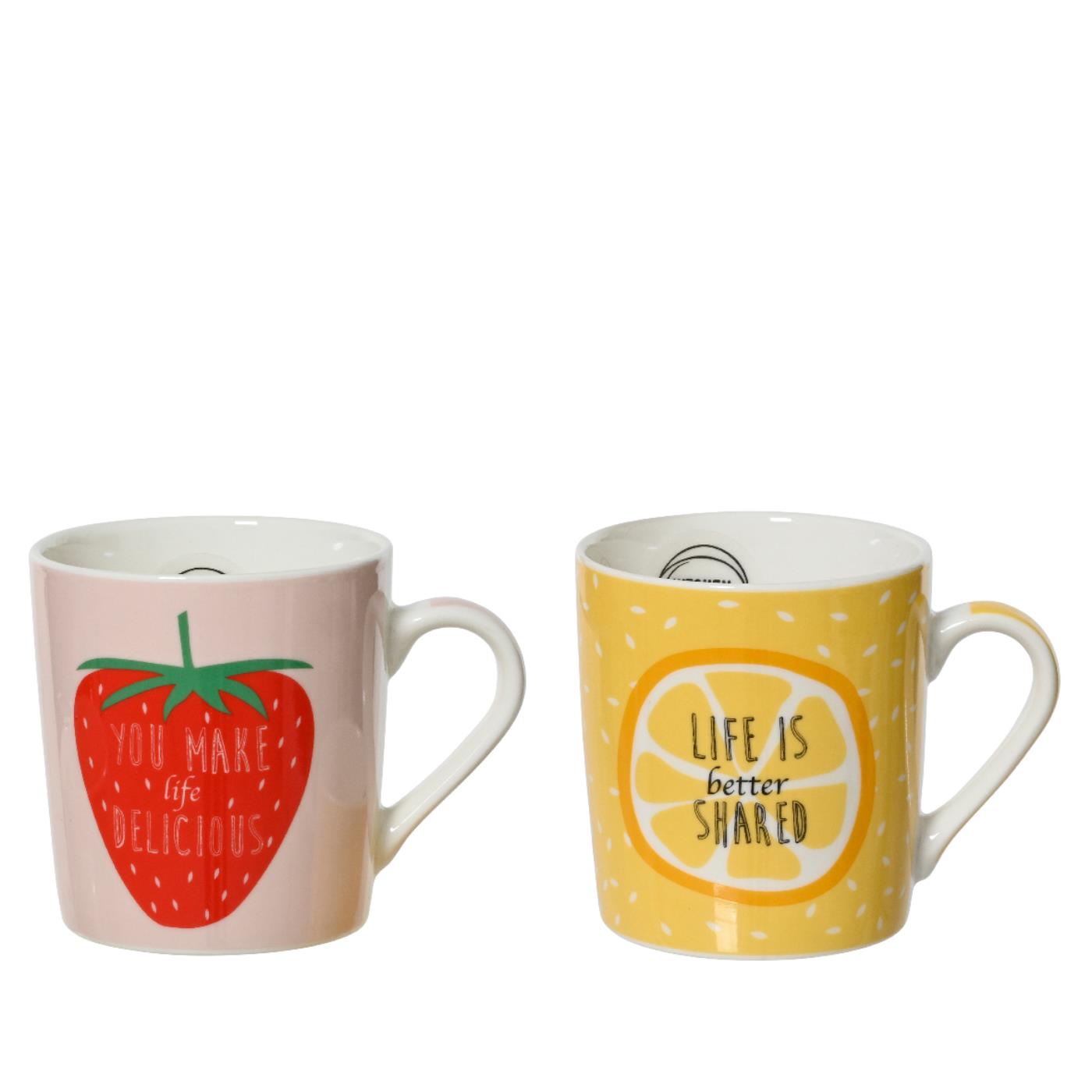 Mok porselein 250ml aardbei/sinaasappel | Decoris