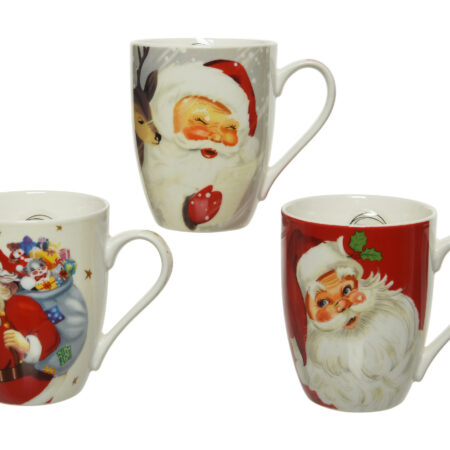 Mok porselein met kerstman 340ml | Decoris