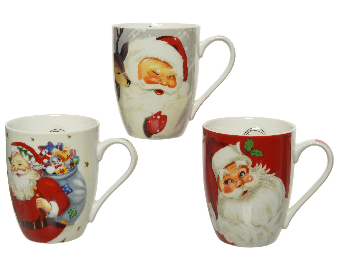 Mok porselein met kerstman 340ml | Decoris