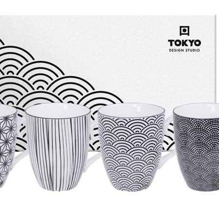 Mokkenset Nippon Black - Tokyo Design Studio - 380ml - 4-delig | Tokyo Design Studio