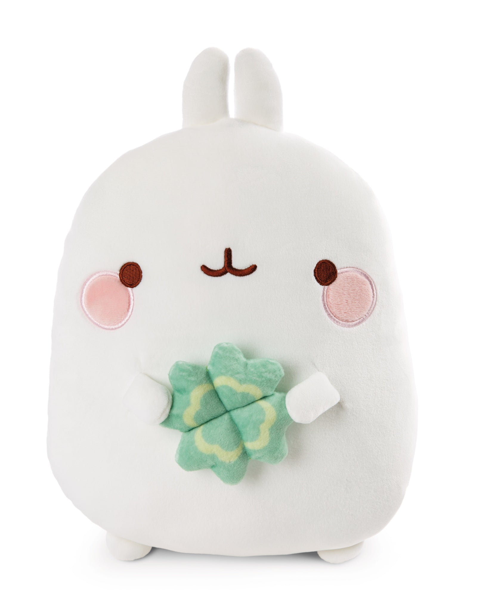 Molang gevormd kussen met klaver - 30 x 23 cm | Molang
