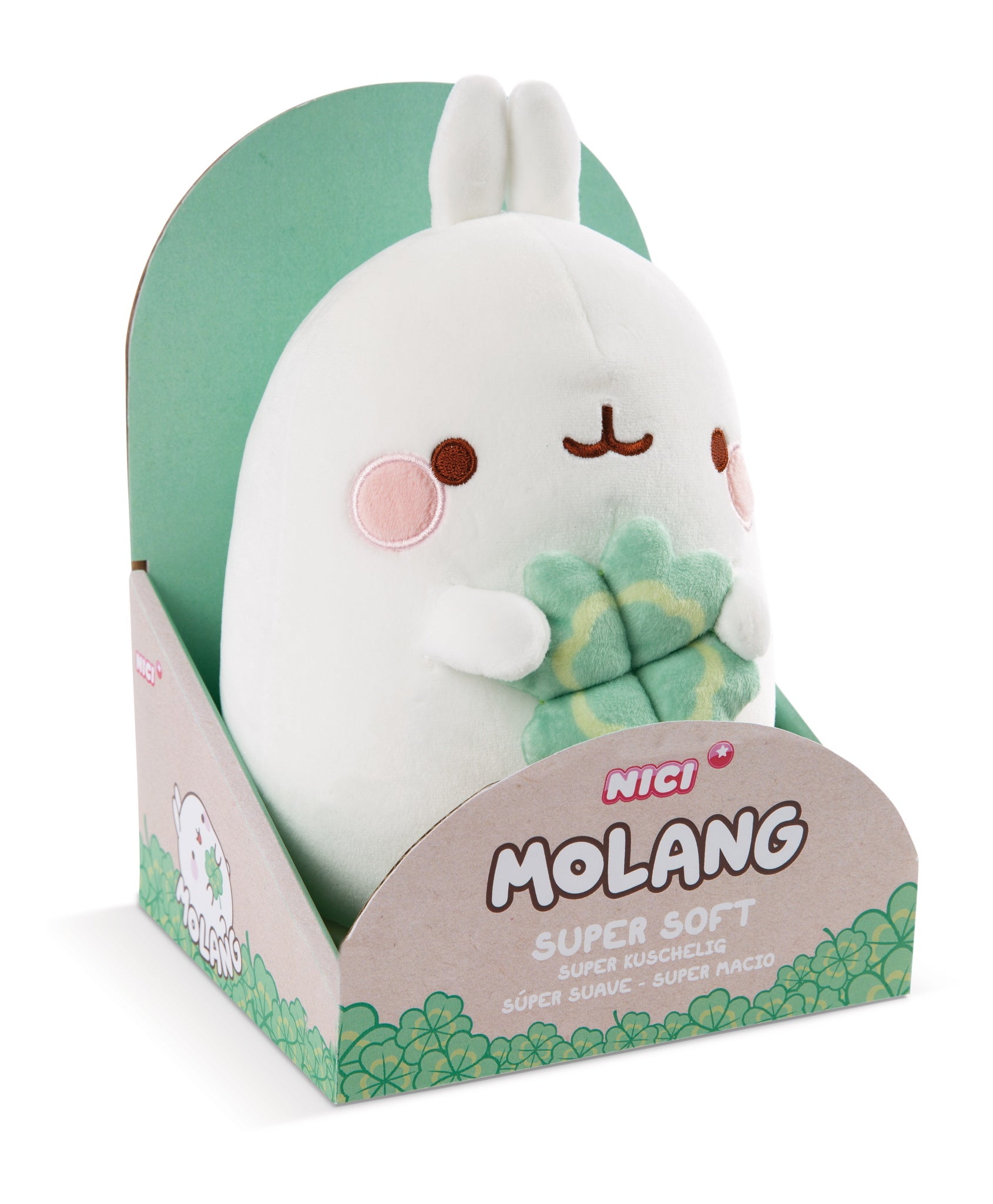 Molang knuffel met klaver - 16 cm | Molang