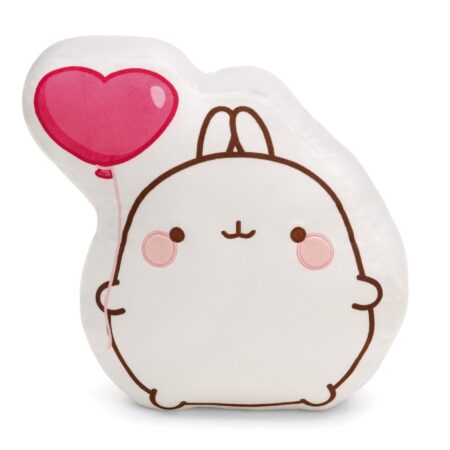 Molang kussen met hartjesballon - 35 cm | Molang