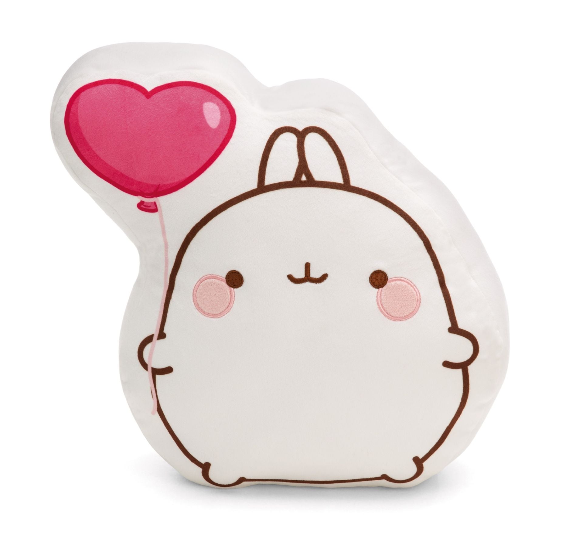 Molang kussen met hartjesballon - 35 cm | Molang