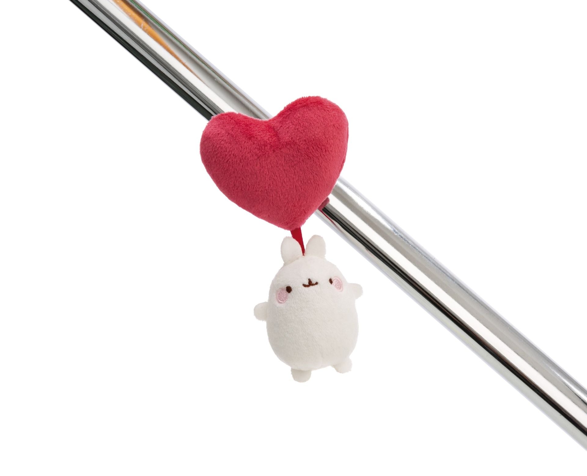 Molang pluche magneet met hart - 5 cm | Molang