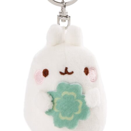 Molang sleutelhanger met klavertje - 8 cm | Molang