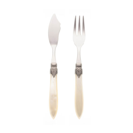 Murano 2-delig vis bestek creme |