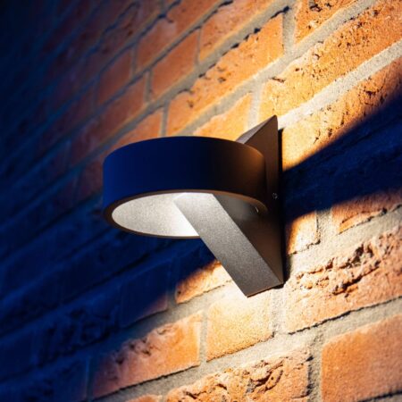 Muta LED Wandlamp modern - 6 Watt 350lm - IP54 Waterdicht - 3000K Warm Wit - Dimbaar - Binnen en buiten - Zwart - Buitenlamp | HOFTRONIC