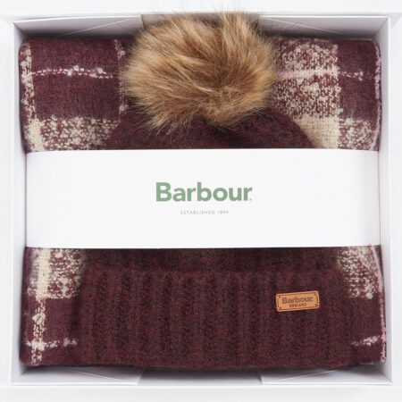 Muts & sjaal set Saltburn Cabernet | Barbour