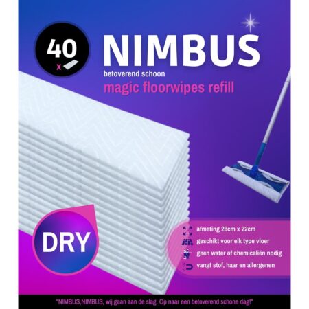 NIMBUS Magic floorwipes navulling 28x22cm 40st. | Nimbus