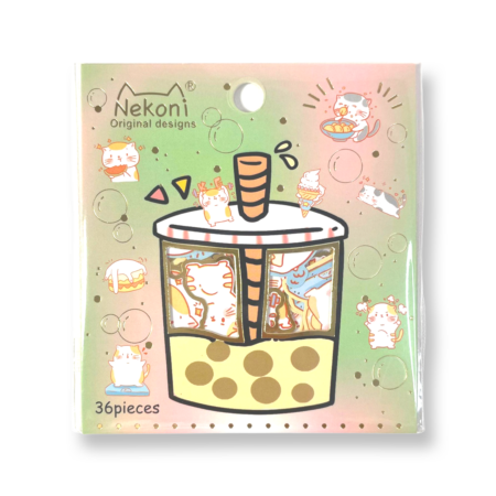 Nekoni Cat Boba Stickerzakje | -