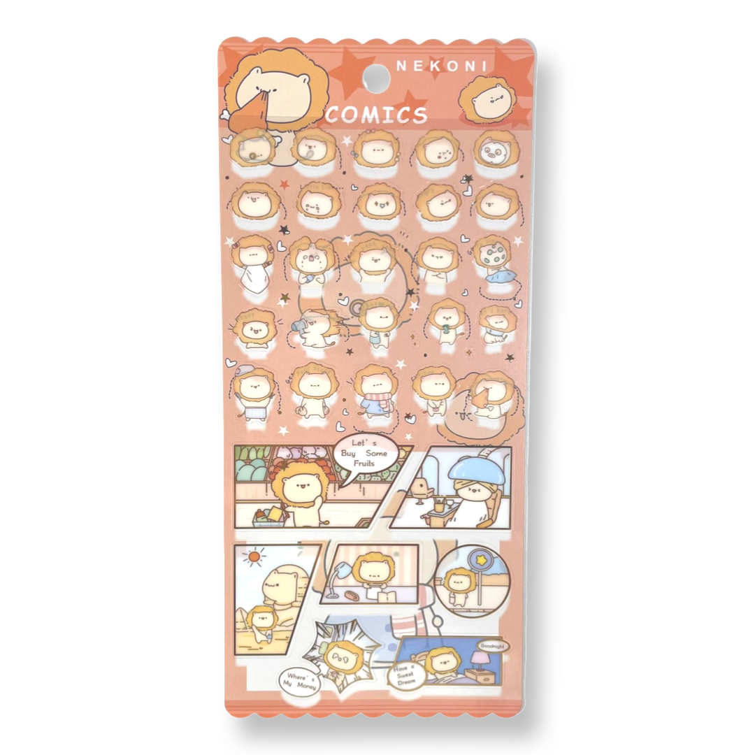 Nekoni Comics Lion Stickers | -