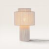 Nevada - Linnen Tafellamp Wit 40 cm - Nachtkast lampje - Scandinavisch design - E27 fitting - Met aan/uit-schakelaar | LUSENZ
