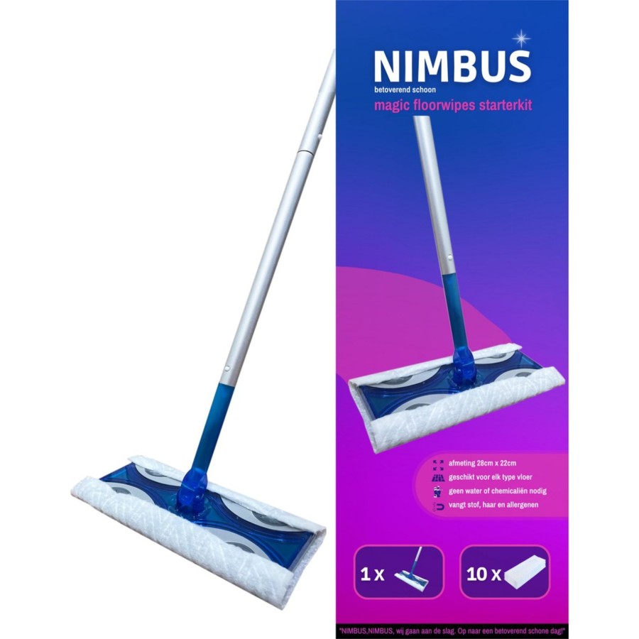 Nimbus Magic Vloerwisser Starterkit Met 10 Doekjes 28X22 Cm | Nimbus