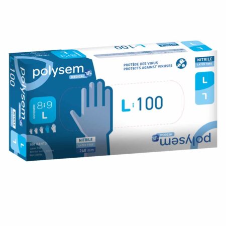 Nitril onderzoekshandschoenen | Polysem | L | Bescherming tegen ziektekiemen en virussen | Latexvrij | DH6000-L | Polysem