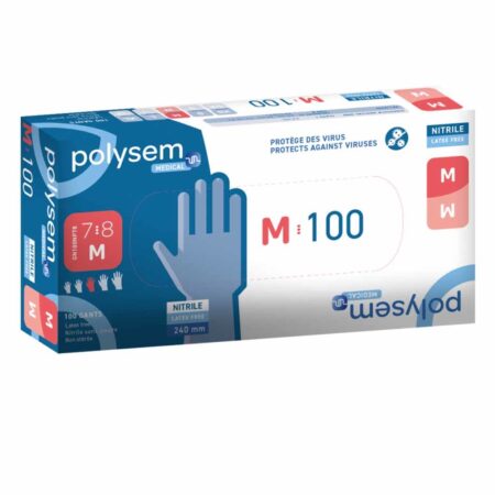 Nitril onderzoekshandschoenen | Polysem | Medium | Bescherming tegen ziektekiemen en virussen | Latexvrij | DH6000-M | Polysem