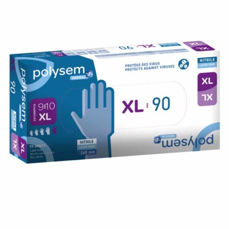 Nitril onderzoekshandschoenen | Polysem | XL | Bescherming tegen ziektekiemen en virussen | Latexvrij | DH6000-XL | Polysem