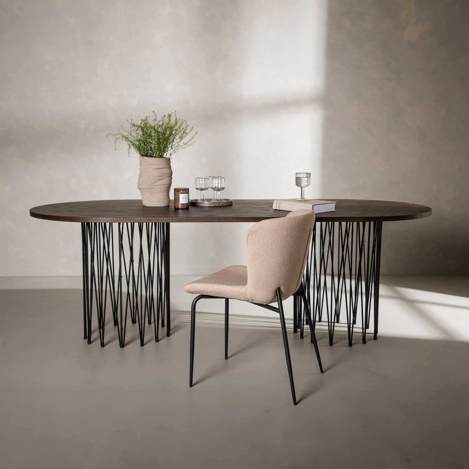 Nohr Ovale Eettafel Danni 220 x 100cm - Mokka - Ovaal | Nohr