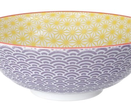 Noodlekom Tokyo Design Studio - Star Wave - Geel/Paars - 1000ml 21x7.8cm | Tokyo Design Studio