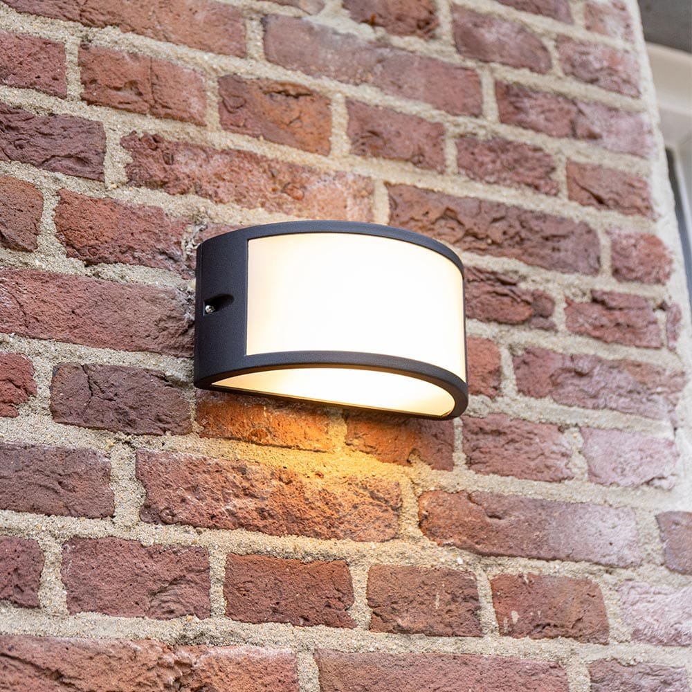 Norton - LED Wandlamp - IP54 Waterdicht - E27 Fitting - Modern - Dimbaar - Voor binnen en buiten - Up & Down Light - Zwart | HOFTRONIC