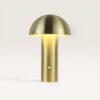 Noryn - Paddenstoel lamp oplaadbaar Goud 25 cm - Draadloze tafellamp - Dressoir lamp - Scandinavisch design - Dimbaar - USB-C kabel - Metaal - 3000K/4500K/6000K | LUSENZ