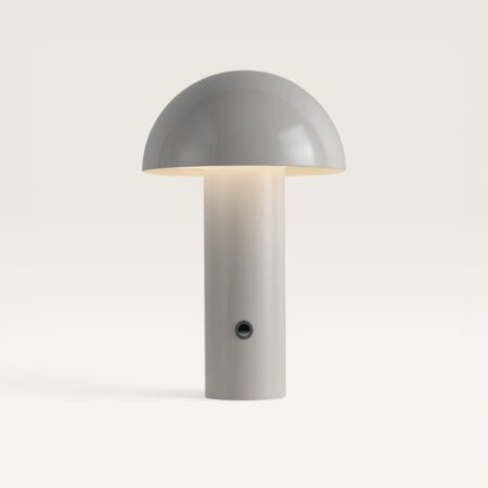 Noryn - Paddenstoel lamp oplaadbaar gebroken Wit 25 cm - Draadloze tafellamp - Dimbaar - USB-C - Scandinavisch design - 3000K/4500K/6000K | LUSENZ