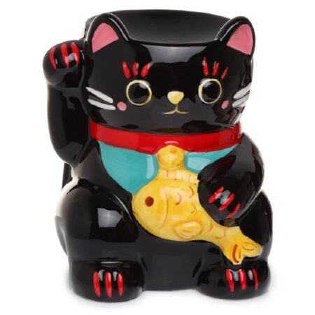 Oliebrander keramiek gelukskat zwarte Maneki | Puckator