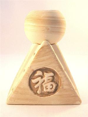 Oliebrander piramide met bol wit | Dragon Euro Trade