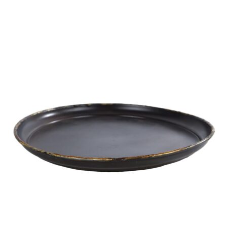 Onderbord antiek bruin metaal dia 25cm | CosyDecor