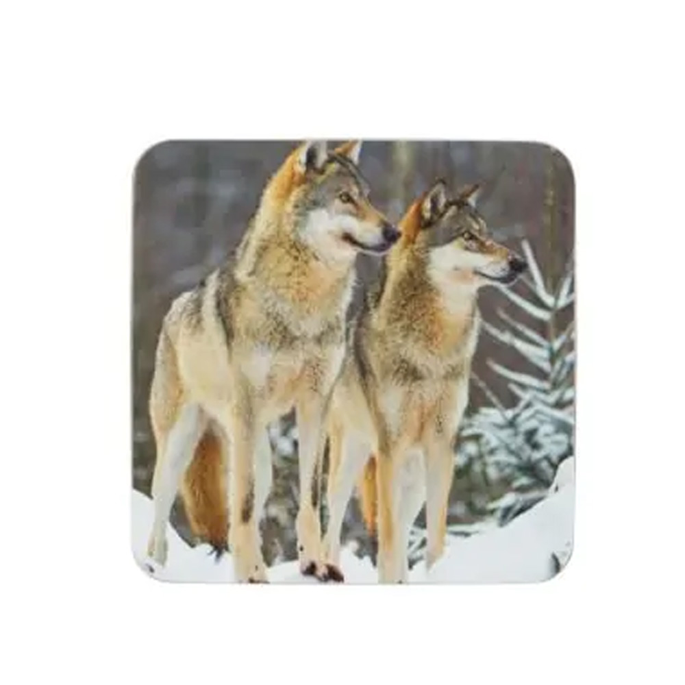 Onderzetter 2 wolven |