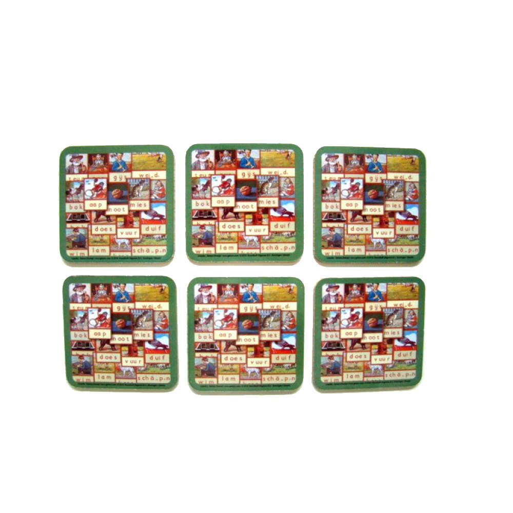 Onderzetter Aap Noot Mies kurk set 6 |