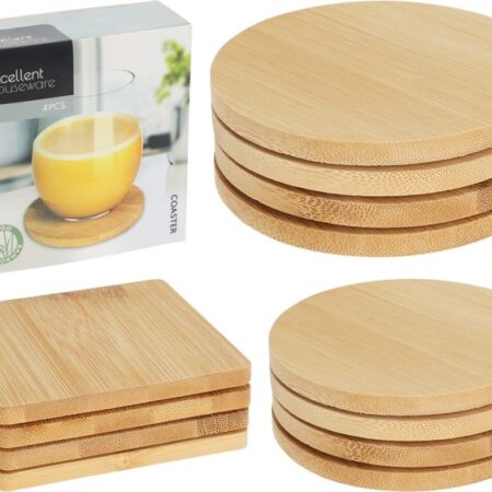 Onderzetter Bamboe 4 Stuks |