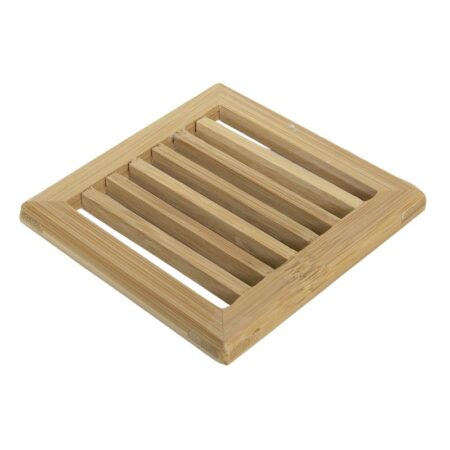 Onderzetter bamboe ribbel 10x10cm | Svenska Living