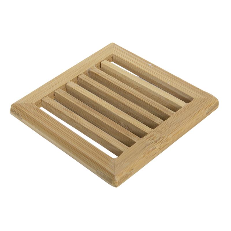 Onderzetter bamboe ribbel 10x10cm | Svenska Living