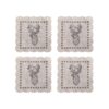 Onderzetter rendier vilt set a 4 10cm | Svenska Living