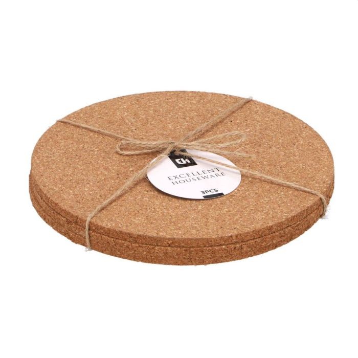 Onderzetters Kurk Rond Set Van 3 | Excellent Houseware