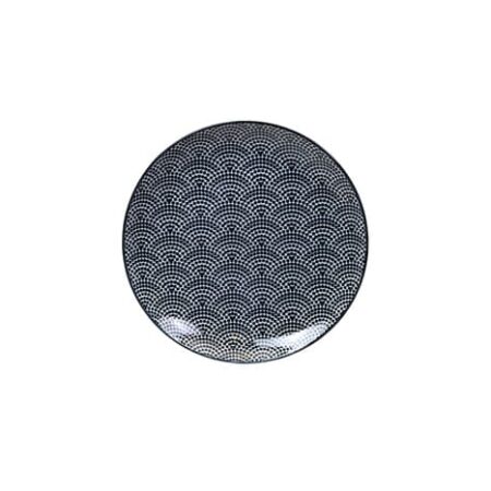 Ontbijtbord Nippon Black - Tokyo Design Studio - Stippen Design - 20.6 x 2.2 cm | Tokyo Design Studio