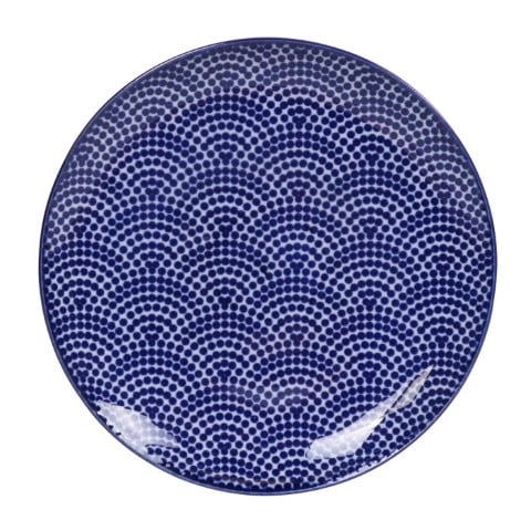 Ontbijtbord Nippon Blue - Tokyo Design Studio - Blauwe Stippen - 20.6 x 2.2 cm